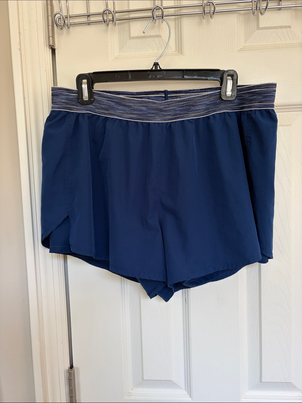 Avia Blue Athletic Shorts with Striped Elastic Waistband